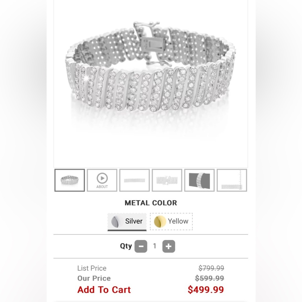 Brand new 2 carat tennis bracelet